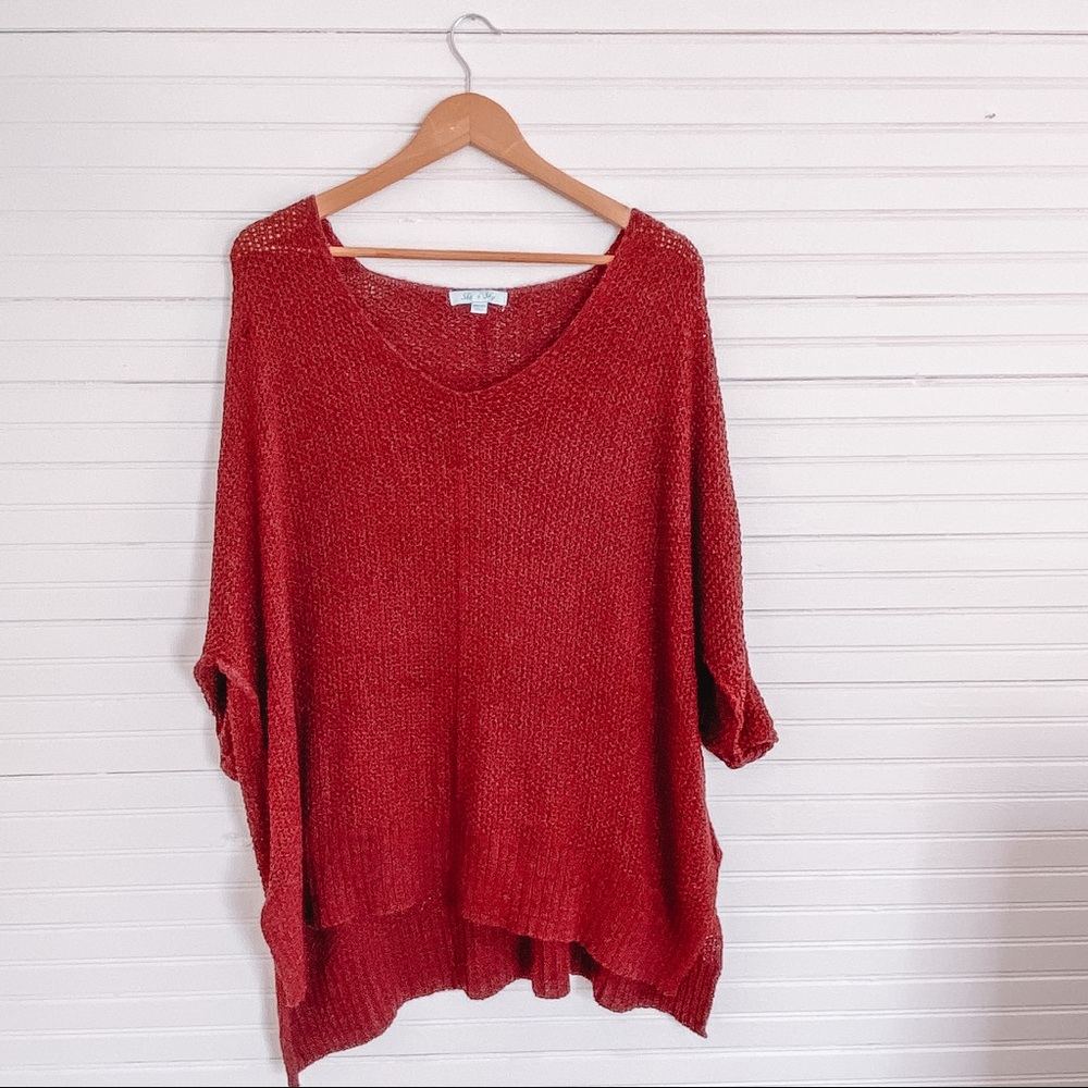 She and Sky Burgundy Knit Tunic